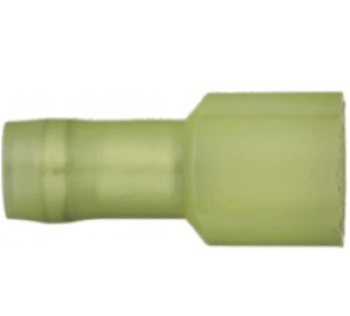 Electro-Lok - Male Quick Slide Terminal, Fully Insulated, Nylon, 12 to 10 AWG, 1/4" Tab Width, Yellow (Pack of 25)