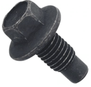 Drain Plug with Rubber Face Gasket for 2.3L GM Engines, M12-1.75 Thread, 15mm Hex, 25mm Length Under Head (Pack of 2)
