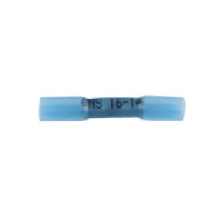 Tuff-Seal® - Butt Connector, 2-Piece Heat Seal, Polyolefin Insulated, 16 to 14 AWG, 1.45" Length, Blue (Pack of 25)