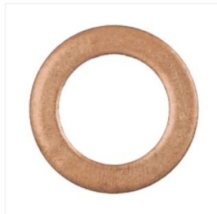 Copper Drain Plug Gasket, Fits for 1566 Drain Plug, 11/16" ID x 1-1/16" OD, 0.0937" Thickness (Pack of 10)