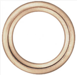 Copper Crushable Drain Plug Gasket, M12 ID x M18 OD, 2mm Thickness (Pack of 10)