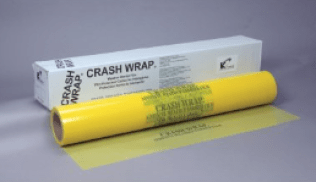 Crash Wrap Plastic Film Roll, Yellow, 30" Width, 200' Length, 3mm Thickness (Pack of 1)