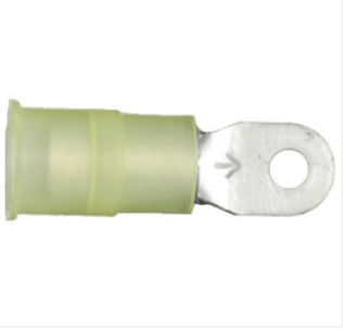 Electro-Lok - Ring Tongue Terminal, Standard, Nylon Insulated, 12 to 10 AWG, 5/16" Stud Size, Yellow (Pack of 25)
