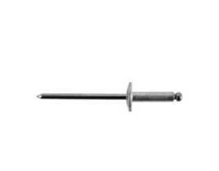 Open End Rivet, Large Flange Head, Aluminum Body/Steel Mandrel, 3/16" Diameter, 0.626 to 0.75" Grip Range, 0.95" Body Length (Pack of 100)