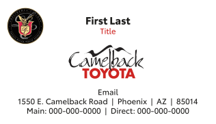 Business Cards Camelback Toyota