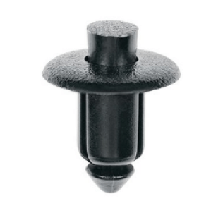 Tailgate Push-Type Retainer for Ford, Nylon, Black, Fits 7mm Hole, 14mm Head, 9mm Stem Length (Pack of 10)