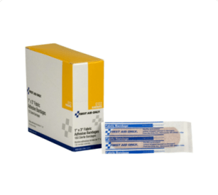 Adhesive Bandages, Sterile, Fabric, 3 x 1", 100 Per Box (Pack of 1)