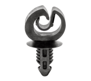Hood Release Cable Clip for GM, Nylon, Black, 19mm Top Head, Will Hold 4.76mm to 6.35mm Diameter Cable, 16mm Stem Diameter (Pack of 25)