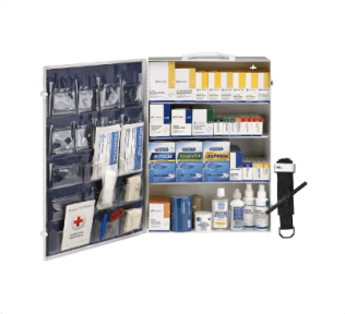 150 Person, 4-Shelf First Aid Cabinet, Wall-Mountable Metal Cabinet, ANSI 2021 Class B (Pack of 1)