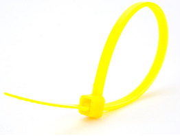 Yellow Cable Ties Color-Coded, 4 " Length (Pack of 50)