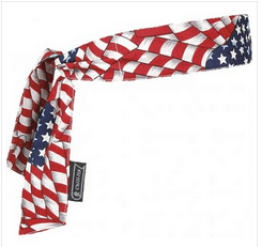 Chill-Its® - Cooling Bandana, Tie Closure, Stars and Stripes (Pack of 1)