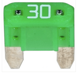 MINI Fuse, 30 Amps, 32 Volts DC, Green (Pack of 5)
