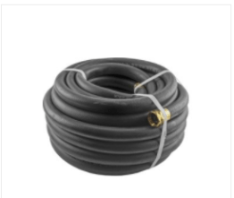 Contractor Water Hose Assembly, Spiral Polyester Yarn Reinforcement, EPDM Cover, Black, 200PSI, 5/8" x 50' (Pack of 1)