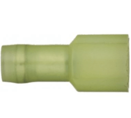 Electro-Lok - Male Quick Slide Terminal, Fully Insulated, Nylon, 12 to 10 AWG, 1/4" Tab Width, Yellow (Pack of 25)