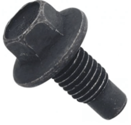 Drain Plug with Rubber Face Gasket for 2.3L GM Engines, M12-1.75 Thread, 15mm Hex, 25mm Length Under Head (Pack of 2)