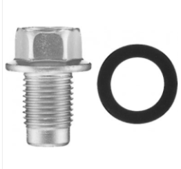 Metric Drain Plug with Gasket for Nissan, Extended Dog Point for Quicker and Easier Installation, M12-1.25 Thread (Pack of 10)