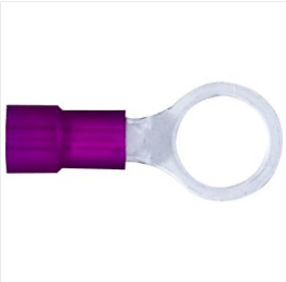 "Visa Crimp™ - Ring Tongue Terminal, Standard, Nylon Insulated, 8 AWG, 1/2"" Stud Size, Red (Pack of 25) "