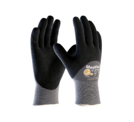 Seamless Knit Nylon / Elastane Glove with Nitrile Coated MicroFoam Grip on Palm, Fingers &amp; Knuckles - Touchscreen Compatible (Pack of 1)