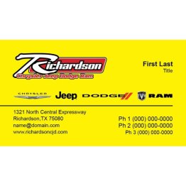 Richardson CJDR Business Cards - Yellow Background