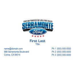 Serramonte Ford Business Cards
