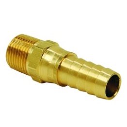 Brass Hose Barb Male NPT Swivel 3/8 (-6) x 1/4-18 (2 per pack)