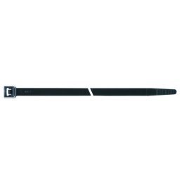 Cable Ties-Releasable 15 Length 0.35 Width Black 175 LBs Minimum Loop Tensile Strength 4 Bundle Diameter (25 per pack)