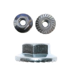 Hex Flange Spinlock Nut - 5/16-18 Thread Size; 1/2 Across Flats; 13/16 Flange O.D.; Zinc Finish (100 per pack)
