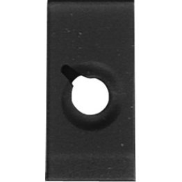 Long Throat U-Type Nut - #14 Screw Size; 0.064 - 0.125 Panel Range; 0.562 Center of Hole to Edge; 1.035 Length; 0.500 Width; Steel; Black Finish (100 per pack)