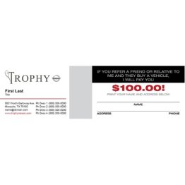 Trophy Nissan $100 Back Business Cards - Basic
