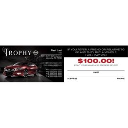 Trophy Nissan $100 Back Business Cards - Maxima