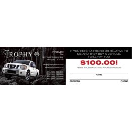 Trophy Nissan $100 Back Business Cards - Titan