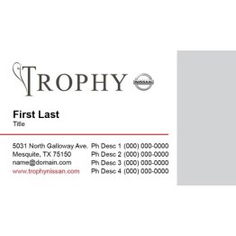 Trophy Nissan Business Cards - Basic