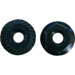 Hex Flange Spinlock Nut - #8-32 Thread Size; 1/4 Across Flats; 15/32 Flange O.D.; Black Oxide Finish (100 per pack)