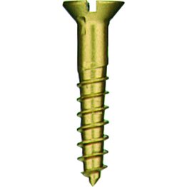 Wood Screw Slotted Flat Head Brass #12 x 1 (100 per pack)