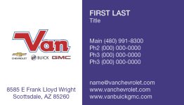 Van Chevrolet Business Card Ver. 4