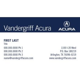 Vandergriff Acura Business Card - Ver. 3