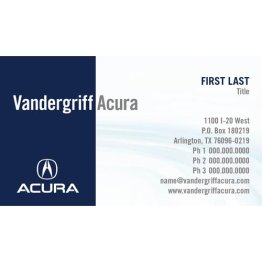 Vandergriff Acura Business Card - Ver. 4