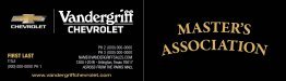 Vandergriff Chevrolet Master’s Association Business Card