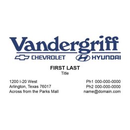 Combo Business Cards for Vandergriff Chevrolet/Hyundai