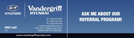 Vandergriff Hyundai Business Cards – Referral Back
