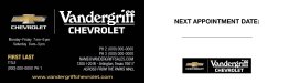 Vandergriff Chevrolet Appointment Cards - Ver. 2