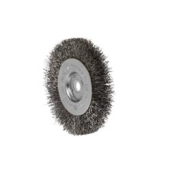 Crimped Wire Wheel Narrow Face Stainless Steel 4 0.0118 Wire 3/8 1/2 Arbor (Sold Individually)