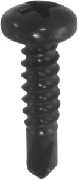 Self-Drilling Screw Pan Head Black Finish Steel #8 x 1/2 (50 per pack)