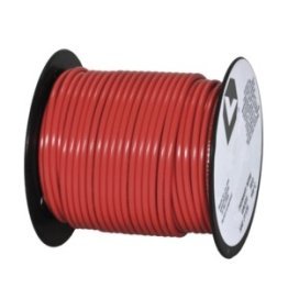 Plastic Covered Primary Wire-10 AWG Red 100' Length 60 Volts Temperature Rating (221ﾡF) (Sold Individually)