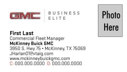 Photo Business Cards for McKinney Buick GMC