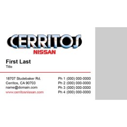 Cerritos Nissan Business Cards