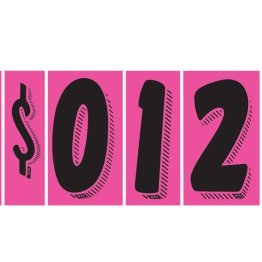 7 1/2" Hot Pink Windshield Numbers Kit (20 doz)