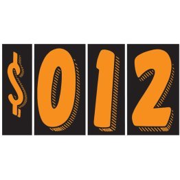 7 1/2" Fire Red & Black Adhesive Windshield Numbers