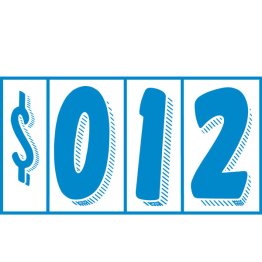 7 1/2" Blue & White Windshield Numbers Kit (20 doz)