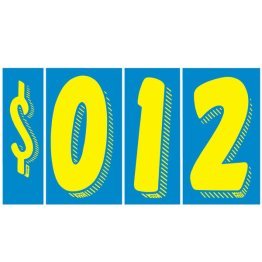 7 1/2" Blue & Yellow Windshield Numbers Kit (20 doz)